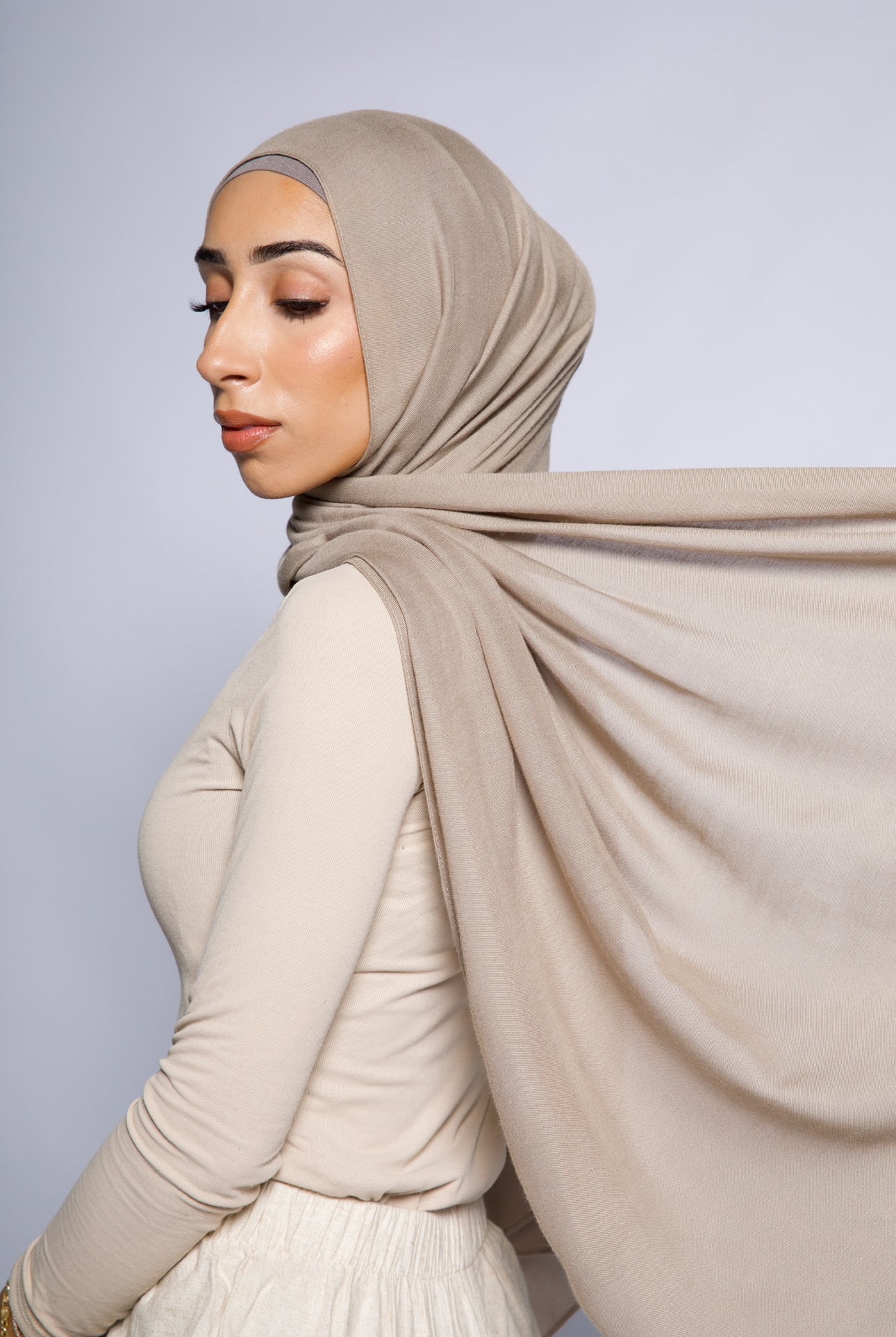 Oatmeal - Modal Hijab Set