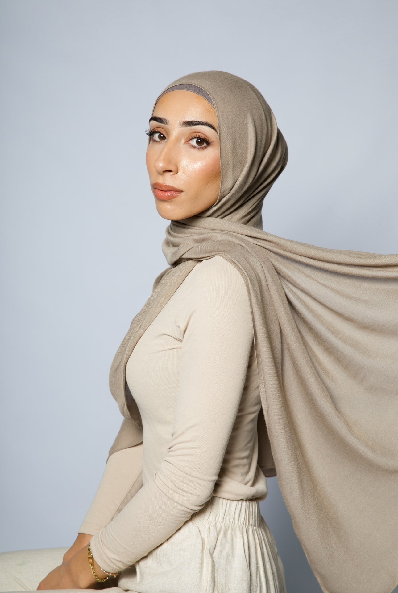 Oatmeal - Modal Hijab Set