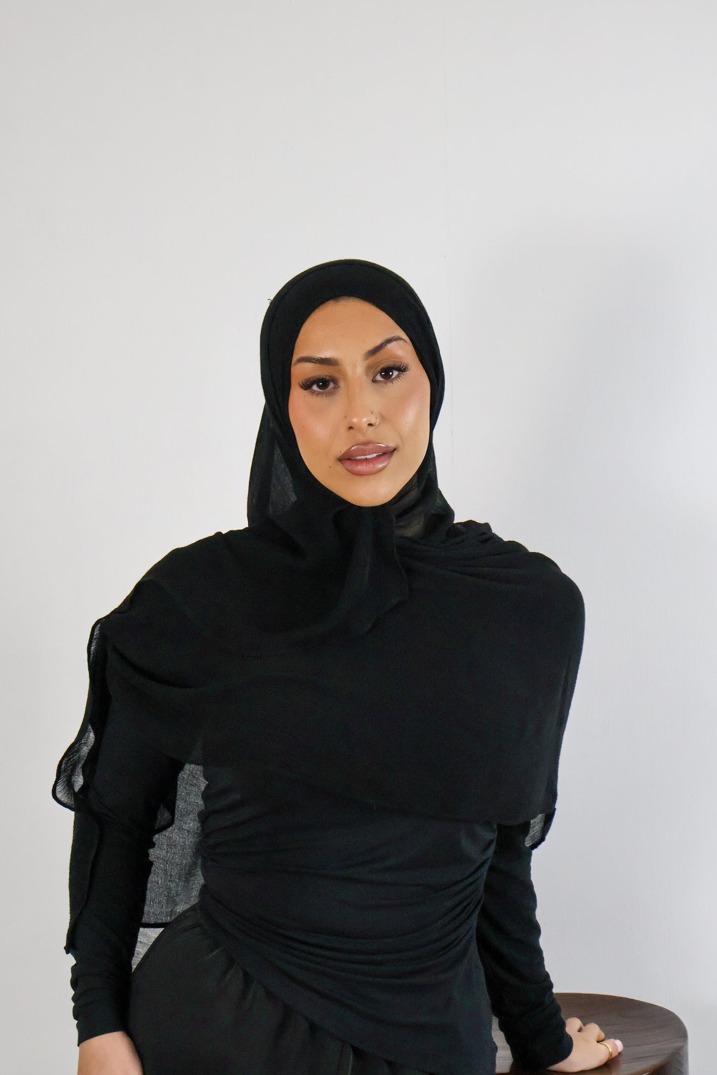 Onyx Solid - Crinkle Hijab