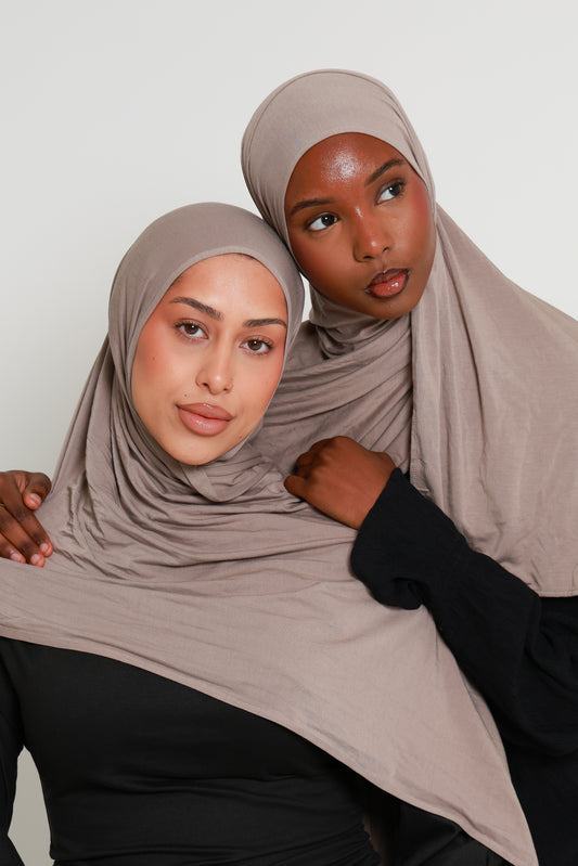 Taupe - Bamboo Jersey Hijab