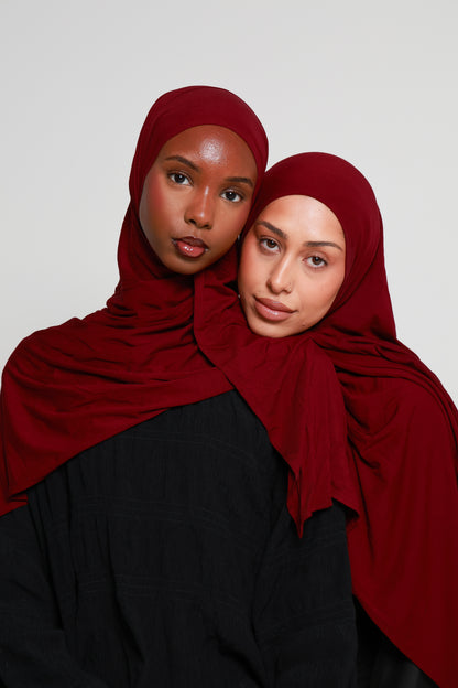 Burgundy - Bamboo Jersey Hijab