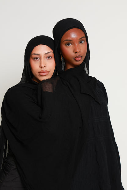 Onyx Solid - Crinkle Hijab