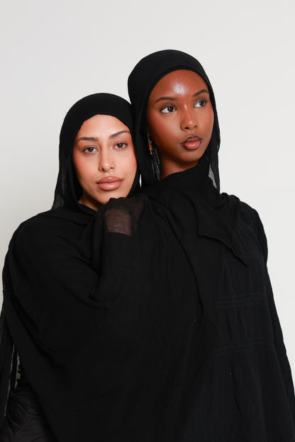 Onyx Solid - Crinkle Hijab
