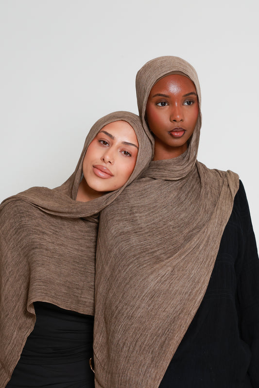 Mocha - Crinkle Hijab
