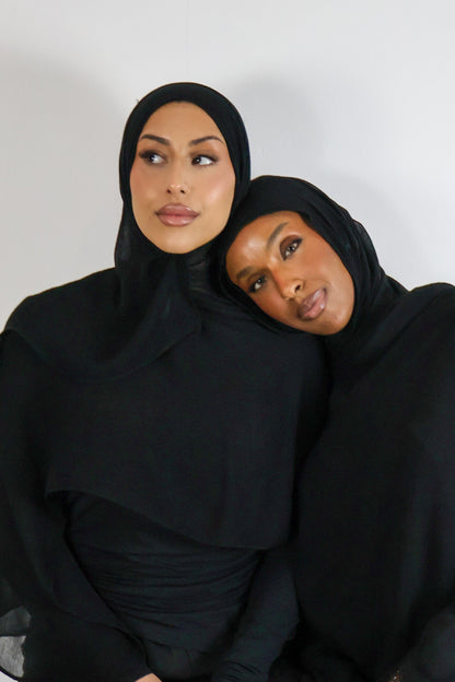 Onyx Solid - Crinkle Hijab