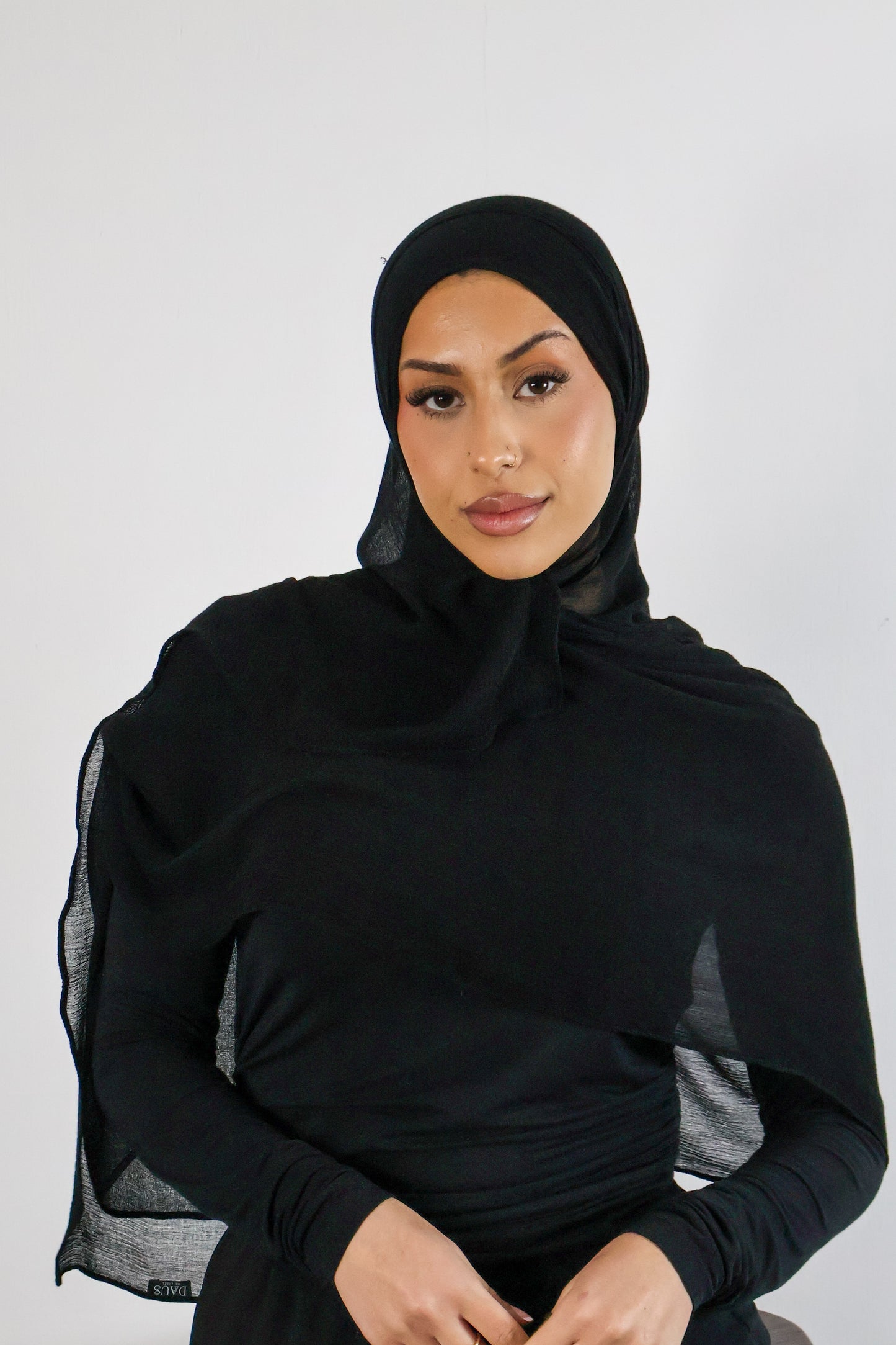 Onyx Solid - Crinkle Hijab