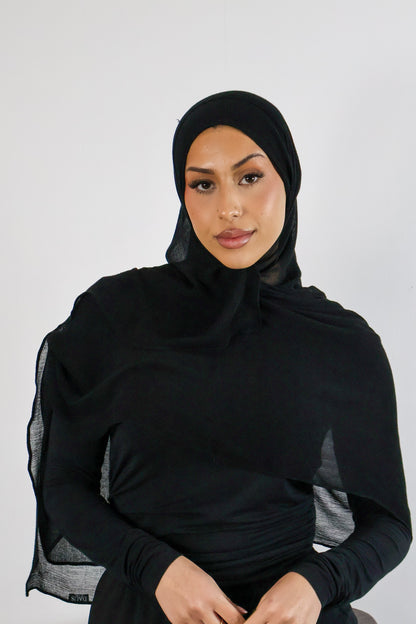 Onyx Solid - Crinkle Hijab