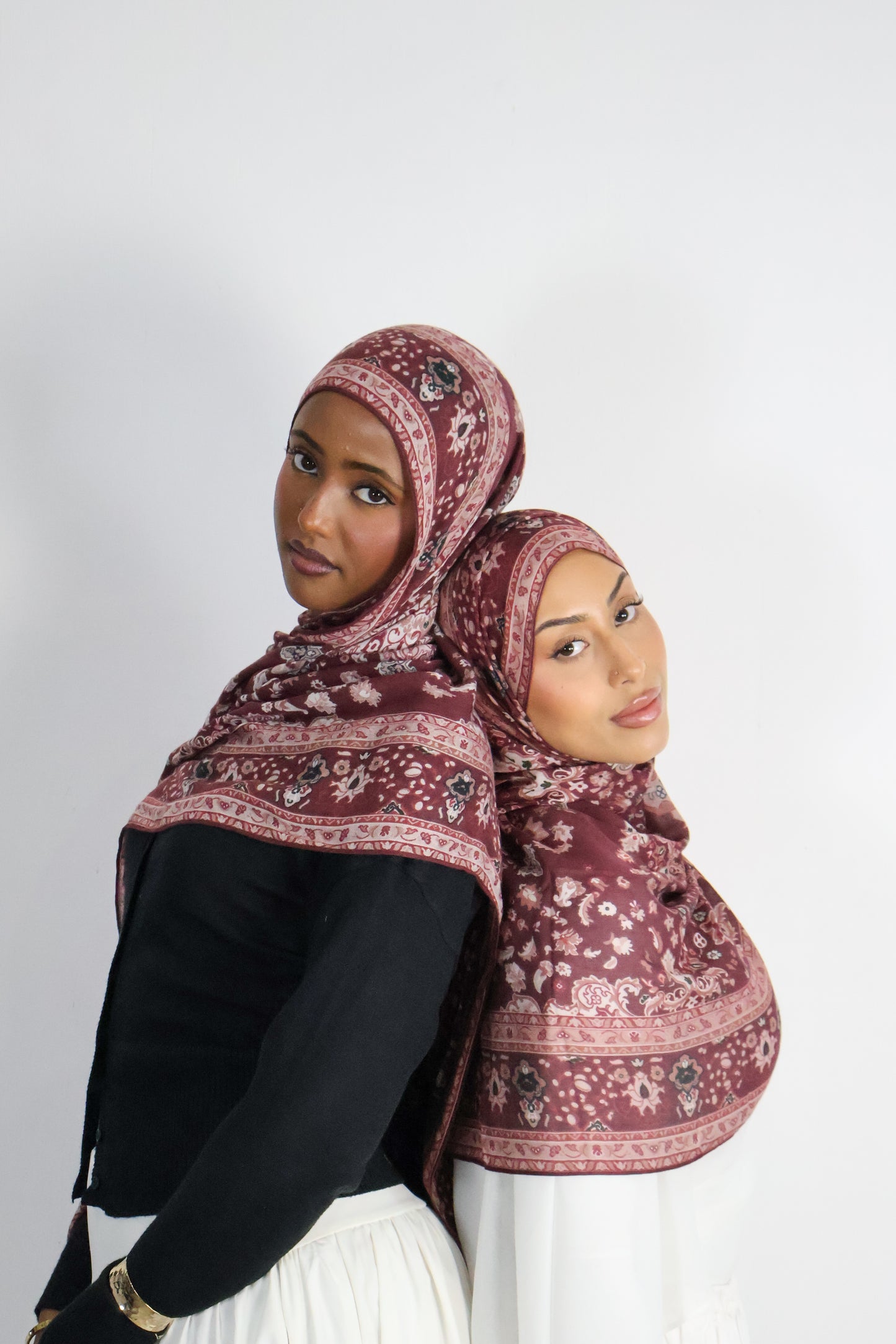 Burgundy Pashmina-Inspired - Modal Print