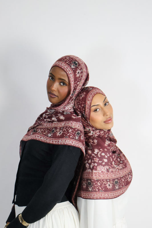 Burgundy Pashmina-Inspired - Modal Print