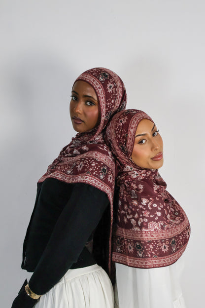 Burgundy Pashmina-Inspired - Modal Print