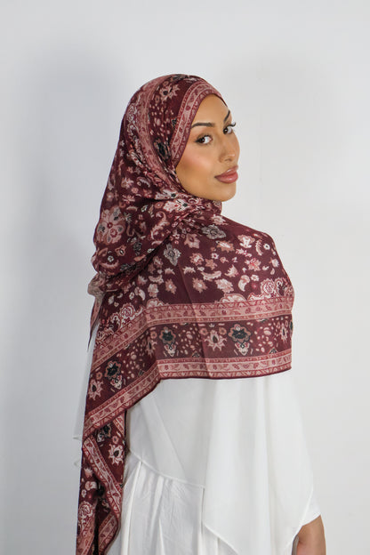 Burgundy Pashmina-Inspired - Modal Print