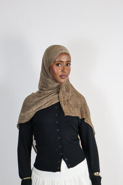 Mocha - Crinkle Hijab