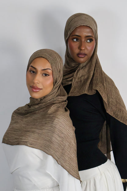 Mocha - Crinkle Hijab