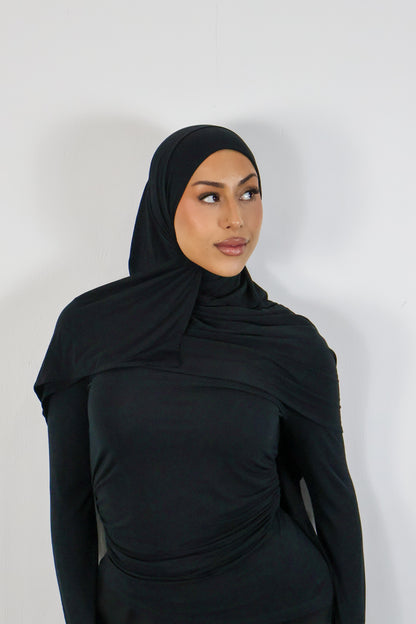 Onyx - Bamboo Jersey Hijab