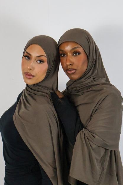 Deep Woody - Bamboo Jersey Hijab
