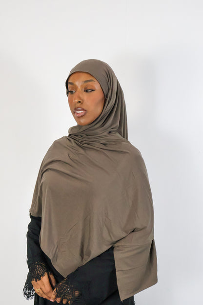 Deep Woody - Bamboo Jersey Hijab