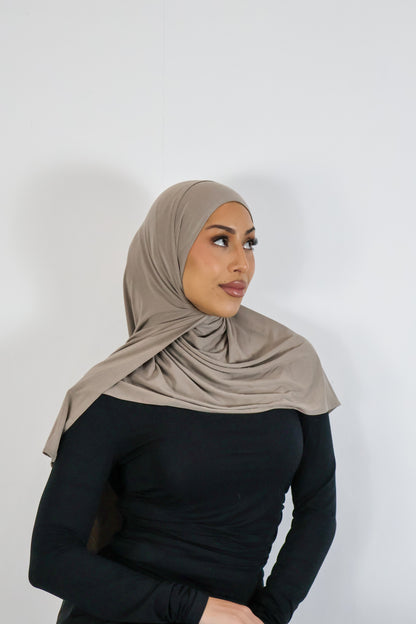 Taupe - Bamboo Jersey Hijab