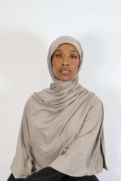 Taupe - Bamboo Jersey Hijab