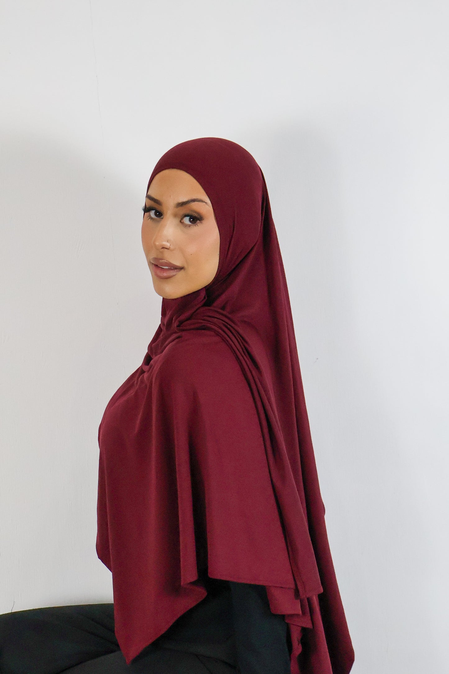 Burgundy - Bamboo Jersey Hijab
