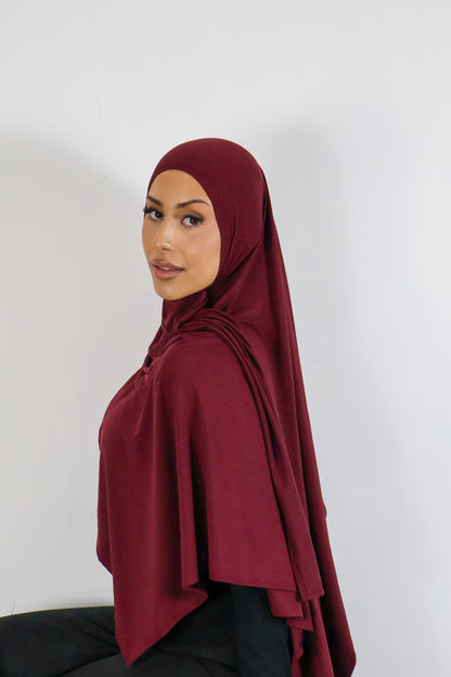 Burgundy - Bamboo Jersey Hijab