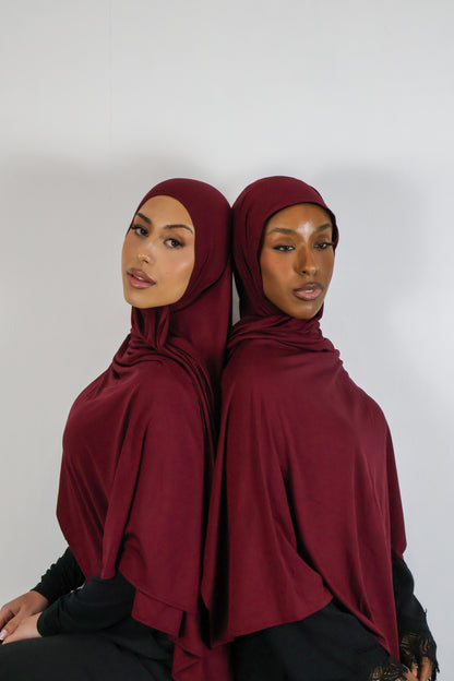 Burgundy - Bamboo Jersey Hijab