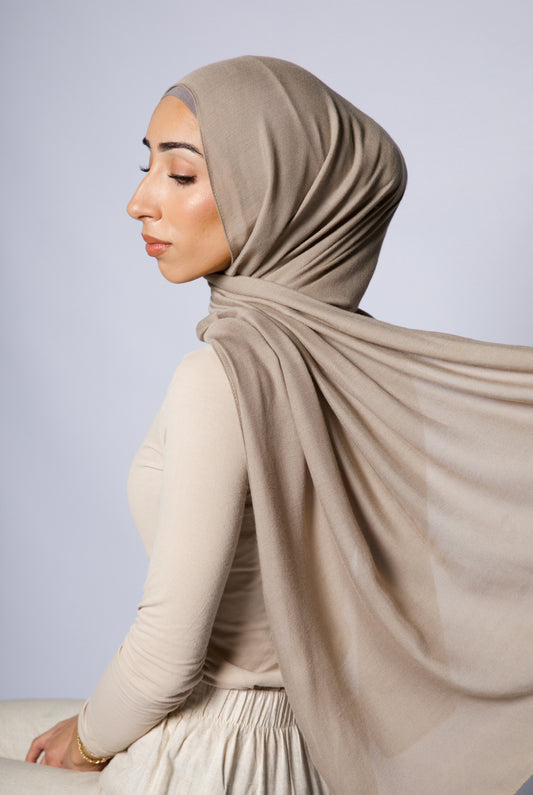 Oatmeal - Modal Hijab Set