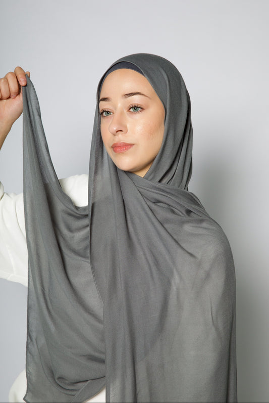 Steel Grey - Modal Hijab Set