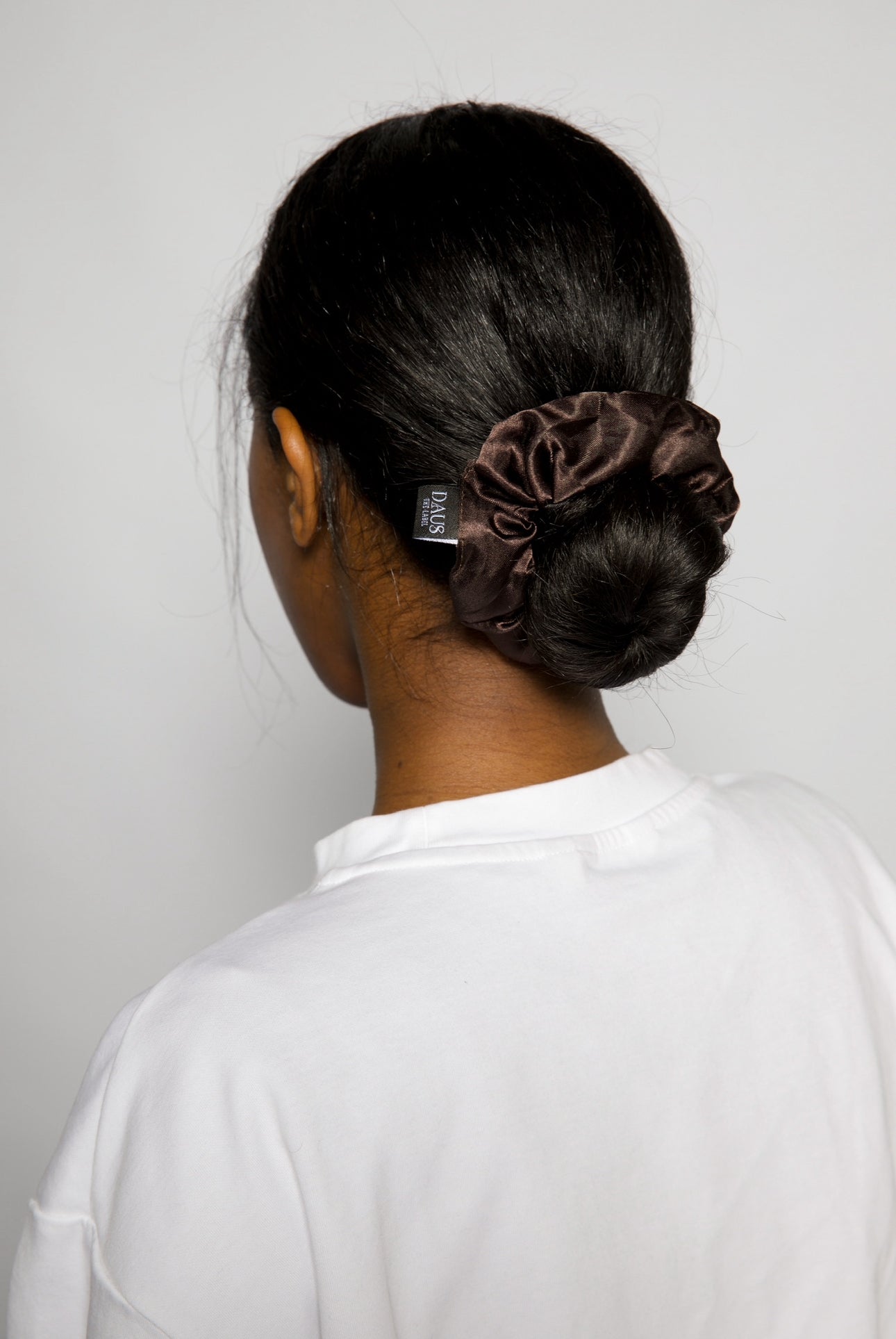 Brown Satin Scrunchies