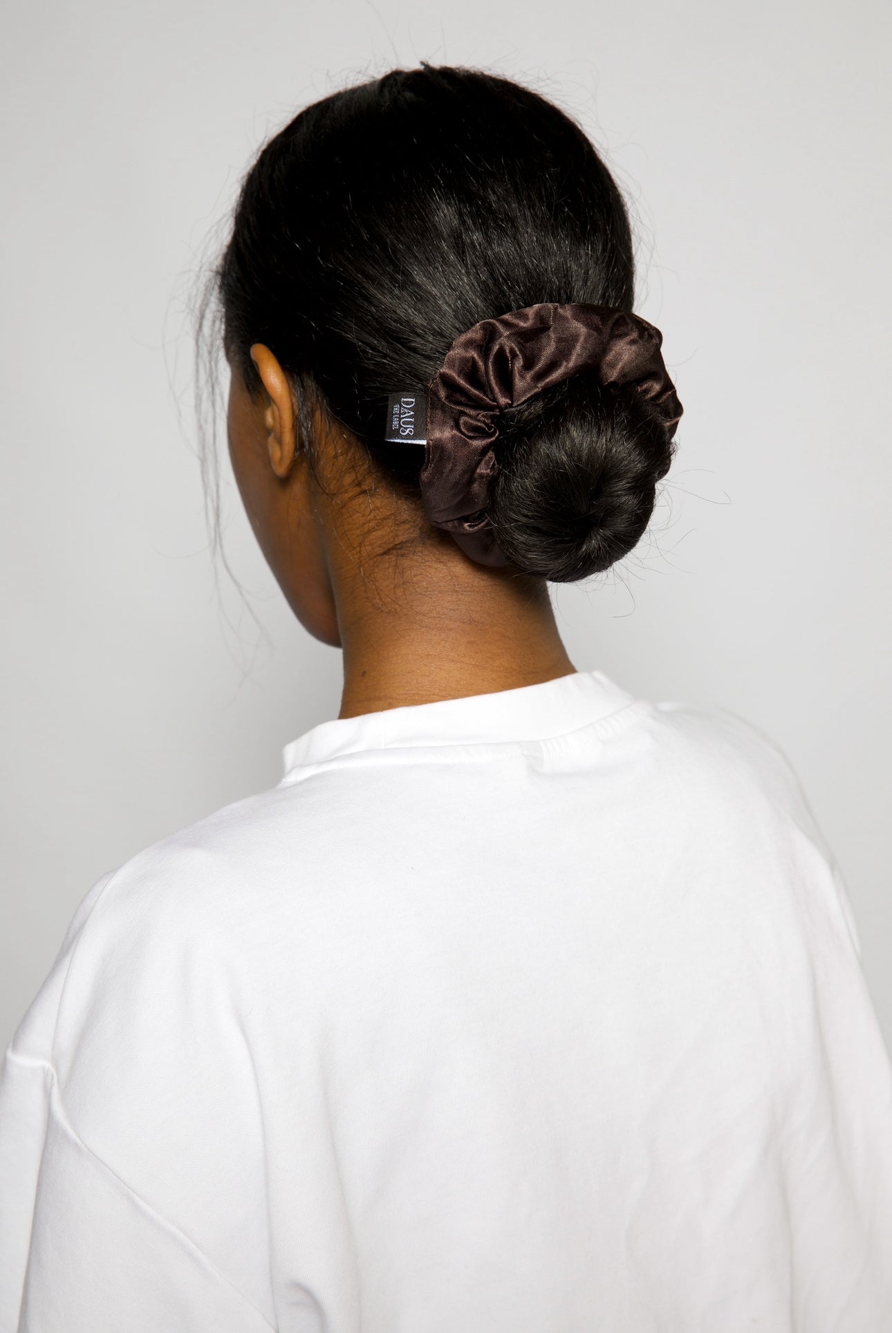 Brown Satin Scrunchies
