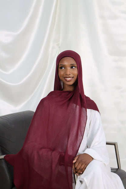 Burgundy - Modal Hijab Set